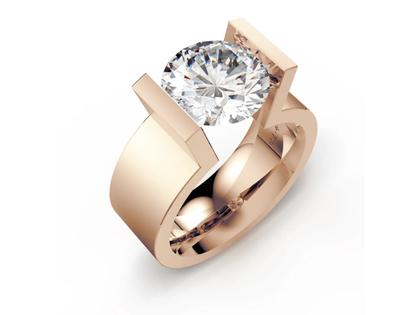 Niessing Spannring Highend Classic Red 4,0mm mit Brillant 0,500ct – Ringe Ring mit Besatz aus 750 Weißgold.