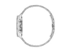 Gucci Interlocking Chronograph Quarz Edelstahl 41mm schwarzes Zifferblatt Metallband YA142316 – Herrenuhren Chronograph aus Edelstahl und Keramik. Das Gehäuse ist rund und silber. Das Edelstahlarmband ist silber. Das Zifferblatt ist ein Index in schwarz. – Ansicht 3