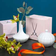 Meissen Home-Deco-Set Landscape Vase und Dose weiß – Porzellanwaren Porzellandekoration in weiß und aus Porzellan. – Ansicht 3