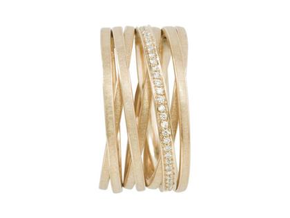 Schmuckwerk Saturn Gold:  Damenring – Ringe Ring mit Besatz aus 750 Rotgold.