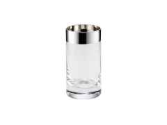 Sonja Quandt Wasserglas "Paris" mit Silberrand 12cm – Silberwaren Silber Glas aus 925 Silber.