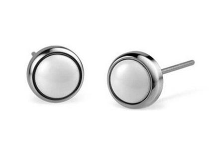 Bering Link Ohrstecker Edelstahl Keramik sweiß – Ohrschmuck Ohrstecker aus Edelstahl, Keramik und und .