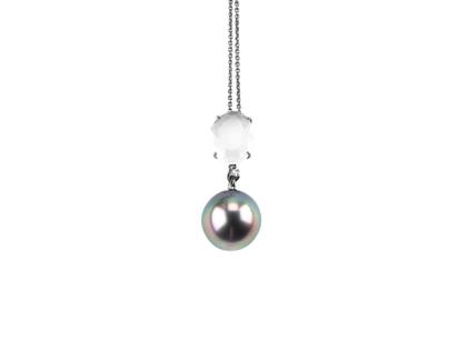 Schoeffel The Classic Collection Swing Collier mit Tahitiperle Diamanten – Halsschmuck Collier aus 750 Weißgold.