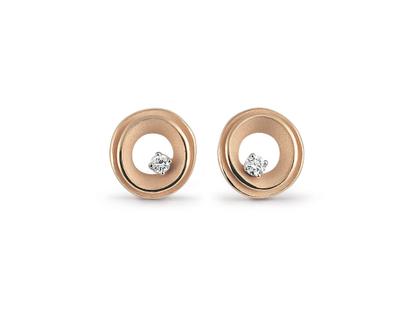 Cammilli Firenze My Way Ohrstecker Orange Apricot Gold mit Brillanten 0,200ct – Ohrschmuck Creolen aus 750 Gelbgold.