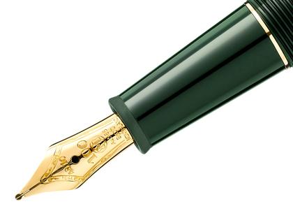 Montblanc The Origin Collection Classique Füllfederhalter M dunkelgrünes Edelharz vergoldet – Schreibgeräte Füllfederhalter in grün und aus 585 Gelbgold, Edelharz und vergoldet. – Ansicht 2