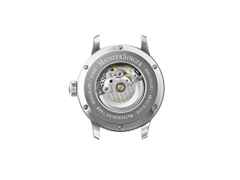 MeisterSinger Perigraph Edelstahl schwarzes Zifferblatt petrolfarbenes Datum schwarzes Lederband – Herrenuhren Uhr mit Datum aus Edelstahl. Das Gehäuse ist rund und silber. Das Lederarmband ist schwarz. Das Zifferblatt ist arabisch und schwarz. – Ansicht 2