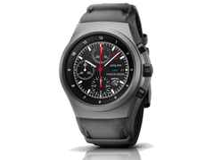 Porsche Design Chronograph 1 Utility Limited Edition – Herrenuhren Chronograph aus Titan und Titancarbid beschichtet. Das Gehäuse ist rund und grau. Das Lederarmband ist grau. Das Zifferblatt ist ein Index in schwarz. – Ansicht 4