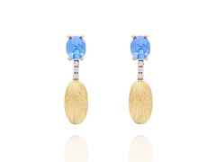 Nanis Dancing in the Rain Azure Ohrhänger Gelbgold London Blue Topas – Ohrschmuck Ohrhänger aus 750 Gelbgold.