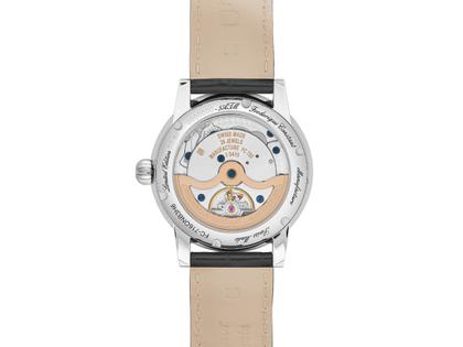 Frederique Constant Manufacture The Elements Collection 2026 limitiertes Set – Herrenuhren Uhr mit Datum aus Edelstahl und Leder. Das Gehäuse ist rund und silber. Das Armband ist ein Lederarmband Kroko / Alligator. Der Zifferblatt ist ein Index. – Ansicht 4