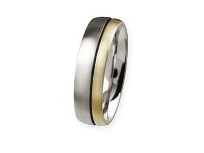 Ernstes Design Ring Nr. 304 R53 – Ringe Trauring aus 750 Gelbgold, Edelstahl und und .