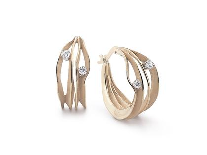 Cammilli Firenze Dune Creolen Natural Beige mit Brillanten 0,240ct – Ohrschmuck Creolen aus 750 Weißgold.