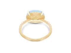 Nanis Dancing in the Rain Azure Ring Gelbgold Milky Aquamarin groß – Ringe Ring mit Besatz aus 750 Gelbgold. – Ansicht 2