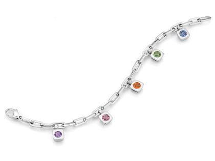 A. Odenwald Tango Armband Weißgold mit farbigen Saphiren – Armschmuck Armband aus 750 Weißgold.