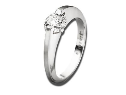 Schaffrath Liberte Lumina Damenring Weißgold mit Brillant 0,40 – Ringe Ring mit Besatz aus 750 Weißgold.