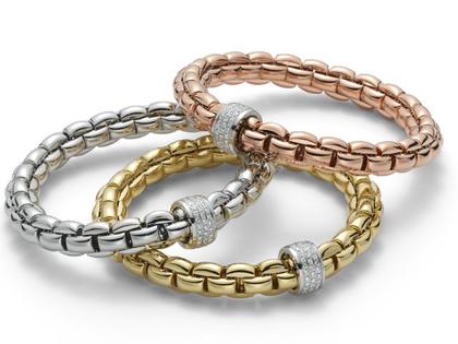 Fope FlexIt Armband breit Pave Roségold – Armschmuck Armband aus 750 Rotgold, 750 Weißgold und und .