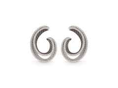 Cammilli Firenze Regina Ohrstecker White Ice Black Lava Gold mit Brillanten 0,530ct – Ohrschmuck Ohrstecker aus 750 Weißgold.