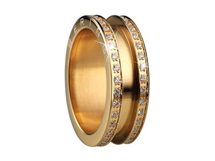 Bering Arctic Symphony Außenring schmal Zirkonia beidseitig Edelstahl IP Gelb – Ringe Ring mit Besatz aus Edelstahl, IP beschichtet und und .