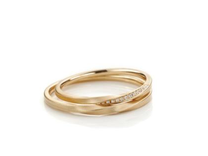 Oliver Schmidt Drehung Brillanten Damenring Roségold 1,5 mm – Ringe Ring aus 750 Rotgold.