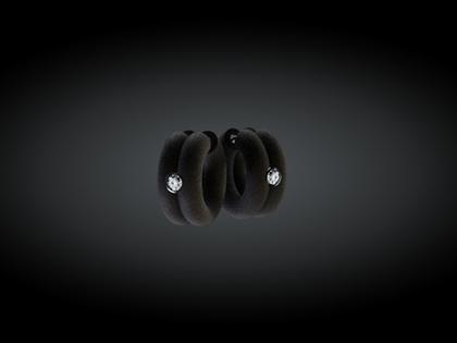 André Ribeiro Creolen Kautschuk mit Brillanten 0,20 – Ohrschmuck Creolen aus 750 Weißgold, Kautschuk und und .