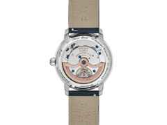 Frederique Constant Manufacture Classic Worldtimer Automatik Edelstahl 40mm blaues Zifferblatt blaues Lederband – Herrenuhren Uhr ohne Datum aus Edelstahl und Leder. Das Gehäuse ist rund und silber. Das Lederarmband Kroko / Alligator ist blau. Das Zifferblatt ist ein Index in blau. – Ansicht 2