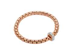 Fope Eka Flex'It   Armband  mittel Roségold 1 Ronde mit Brillanten 1,22ct M flexibel – Armschmuck Armband aus 750 Rotgold, 750 Weißgold und und .