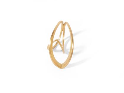Jutta Ulland Windungen und Wendungen Ring Silber vergoldet mattiert klein – Ringe Ring in gelbgold und aus 925 Silber und vergoldet.