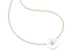 Meissen Blossom Blütencollier  Blüte S Roségold mit Brillanten – Halsschmuck Collier aus 750 Rotgold.