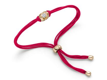 Schaffrath Colortaire Armband Gelbgold mit Brillant 0,18 Ruby Red – Armschmuck Armband in rot und aus 750 Gelbgold.