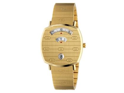 Gucci Grip 35mm PVD gelb Edelstahl weißes Zifferblatt Metallband kaufen