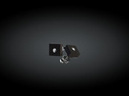 André Ribeiro Ohrstecker Quadrat Kautschuk mit Brillanten 0,12 – Ohrschmuck Ohrstecker aus 750 Weißgold, Kautschuk und und .