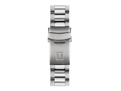 Tissot Seastar 1000 Powermatic 80 Automatik Edelstahl 40mm graues Zifferblatt Metallband – Herrenuhren Uhr mit Datum aus Edelstahl. Das Gehäuse ist rund und silber. Das Edelstahlarmband ist silber. Das Zifferblatt ist ein Index in grau. – Ansicht 4