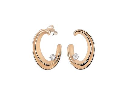 Cammilli Firenze Dune Ohrhänger Orange Apricot Gold mit Brillanten 0,200ct – Ohrschmuck Ohrhänger aus 750 Gelbgold.