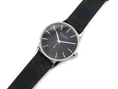 Nomos Glashütte Zürich Automatik Edelstahl 40mm graues Zifferblatt Lederband Ref. 803 Full Set mit Garantie Occasion – Herrenuhren Uhr ohne Datum aus Edelstahl. Das Gehäuse ist rund und silber. Das Lederarmband ist anthrazit. Das Zifferblatt ist ein Index in anthrazit. – Ansicht 4