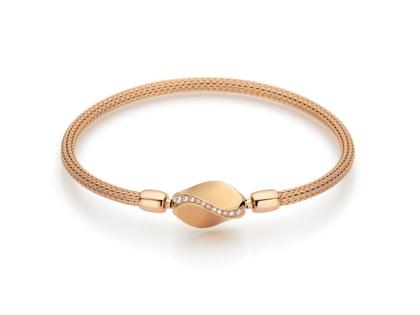 Jörg Heinz Flex-Armband Strumpfgeflecht Rotgold 16cm mit Silikonkern für Wechselschließe – Armschmuck Armband in roségold und aus 750 Rotgold und Kunststoff. – Ansicht 5