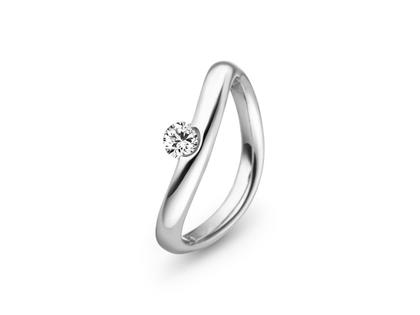 Schaffrath La Luna Damenring Weißgold mit Brillant 0,25 – Ringe Ring mit Besatz aus 750 Weißgold.