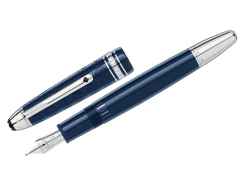 Montblanc Around the World in 80 Days LeGrand Füllfederhalter blau – Schreibgeräte Füllfederhalter aus 585 Weißgold, Edelharz und und platiniert.