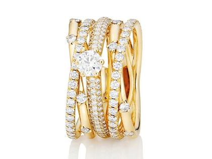 Capolavoro Magnifico Außenring "Jaquet" Gelbgold doppelt – Ringe Ring mit Besatz in gelbgold und aus 750 Gelbgold. – Ansicht 5