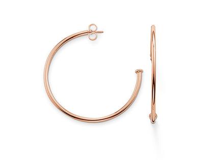 Thomas Sabo Karma Creolen rotvergoldet Ø 40 mm – Ohrschmuck Creolen aus 925 Silber und und vergoldet.