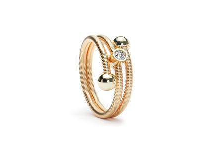 Niessing Colette C Embrace Ring mit Fassung 2-fach Fine Rose – Ringe Ring mit Besatz aus 750 Gelbgold.