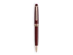 Montblanc Meisterstück Burgundy Red Classique Kugelschreiber rotes Edelharz vergoldet – Schreibgeräte Kugelschreiber in rot und aus Edelharz und vergoldet.