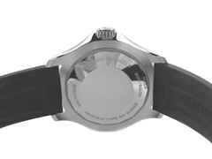 Breitling Superocean Automatic 44 Edelstahl blaues Zifferblatt schwarzes Kautschukband A17376211L2S1 Full Set Occasion – Herrenuhren Uhr ohne Datum aus Edelstahl und Keramik. Das Gehäuse ist rund und silber. Das Kautschuk / Kunststoff / Silikon Armband ist schwarz. Das Zifferblatt ist ein Index in blau. – Ansicht 2