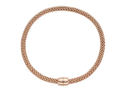Fope Love Nest Flex'It Collier Roségold 40cm mit Brillant 0,010ct – Halsschmuck Collier aus 750 Rotgold.