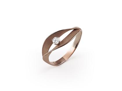 Cammilli Firenze Dune Assolo Ring Brown Chocolate mit Brillant 0,100ct – Ringe Ring mit Besatz aus 750 Weißgold.