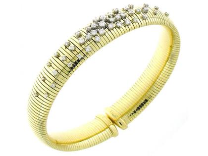 Chimento Stardust Armreif breit Gelbgold – Armschmuck Armband aus 750 Gelbgold, 750 Weißgold und und .