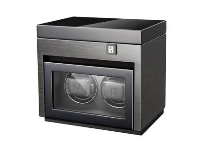 Paul Design Gentlemen  2+3 Uhrenbeweger Black Apricot – Uhrenbeweger Uhrenbeweger für 2 Uhren aus Holz.