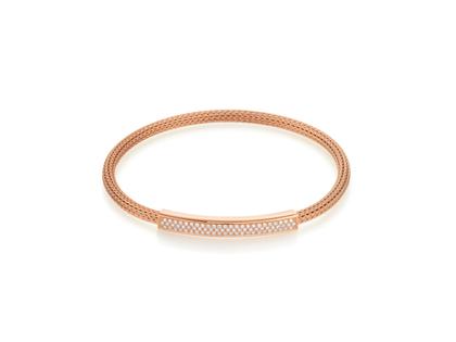 Jörg Heinz Infinity Flex-Armband "Pavé" Strumpfgeflecht Roségold 17cm mit Brillanten 0,220ct – Armschmuck Armband in roségold und aus 750 Rotgold.