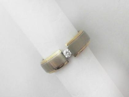 Eduard G. Fidel EGF  Trauring Nr. 18 mit Brillant – Ringe Trauring mit Besatz aus 585 Gelbgold/Weißgold.