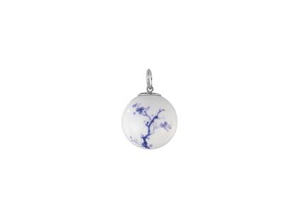 Meissen Boule Kugelanhänger "Blue Orchid" Silber mit weißem Meissener Porzellan – Anhänger Anhänger ohne Besatz in weiß und aus 750 Weißgold, 925 Silber und Porzellan.