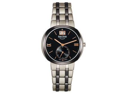 Bruno Söhnle Glashütte Facetta 1957 Damenuhr schwarz Edelstahlband – Damenuhren Uhr mit Datum aus Edelstahl und IP beschichtet. Das Armband ist ein Edelstahlarmband. Der Zifferblatt ist römisch Index.