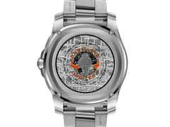 Breitling Aerospace B70 Orbiter Quarz Titan 43mm orangenes Zifferblatt Metallband – Herrenuhren Uhr Multifunktion aus Titan. Das Gehäuse ist rund und grau. Das Titanarmband ist grau. Das Zifferblatt ist arabisch und orange. – Ansicht 2